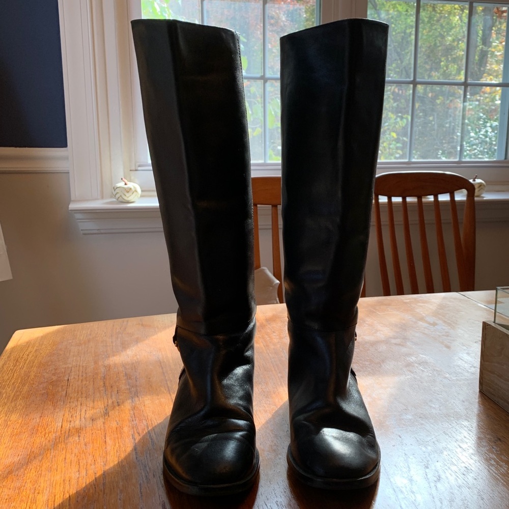 Etienne Aigner Women’s Black Leather Riding Boots